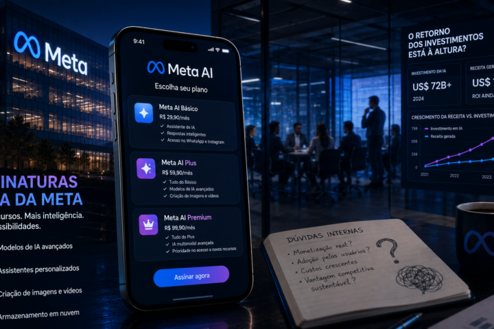 Meta amplia assinaturas de inteligência artificial enquanto enfrenta dúvidas internas sobre retorno dos investimentos