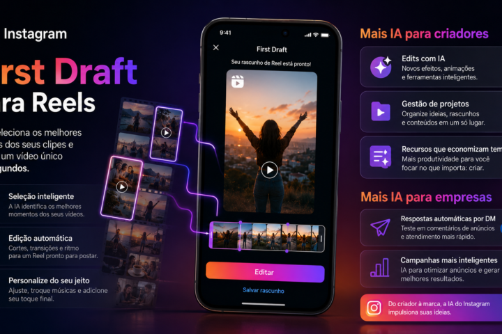 Instagram lança First Draft para Reels e amplia ferramentas de IA para criadores e empresas