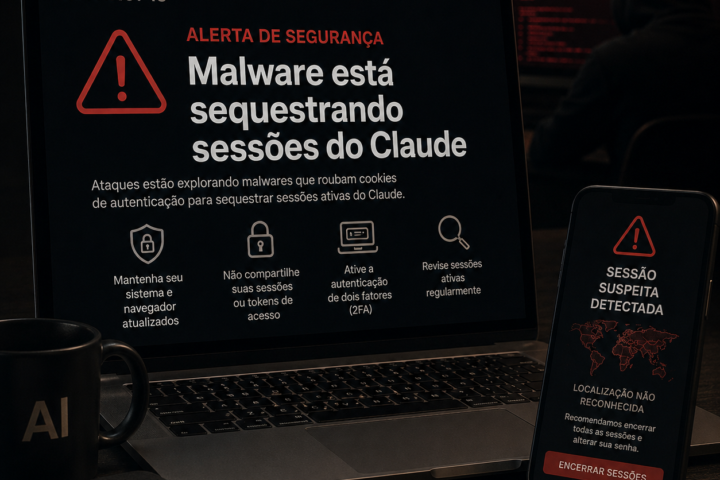 Anthropic alerta usuários do Claude após malware roubar sessões autenticadas e gerar cobranças indevidas