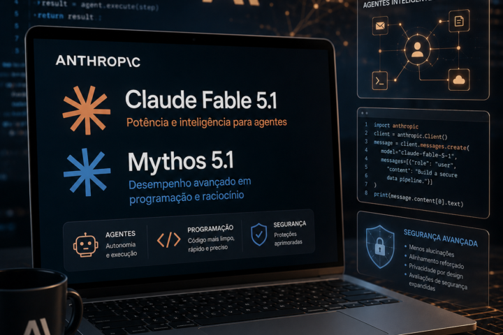 Anthropic lança Claude Fable 5.1 e Mythos 5.1 com foco em agentes, programação e segurança