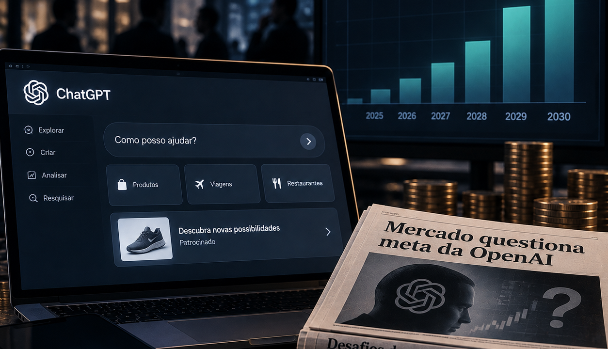OpenAI projeta US$ 100 bilhões com publicidade até 2030
