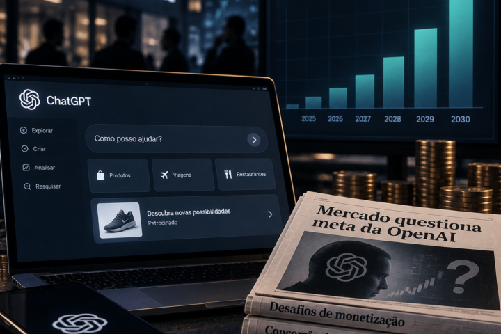 OpenAI projeta US$ 100 bilhões com publicidade até 2030, mas mercado questiona meta